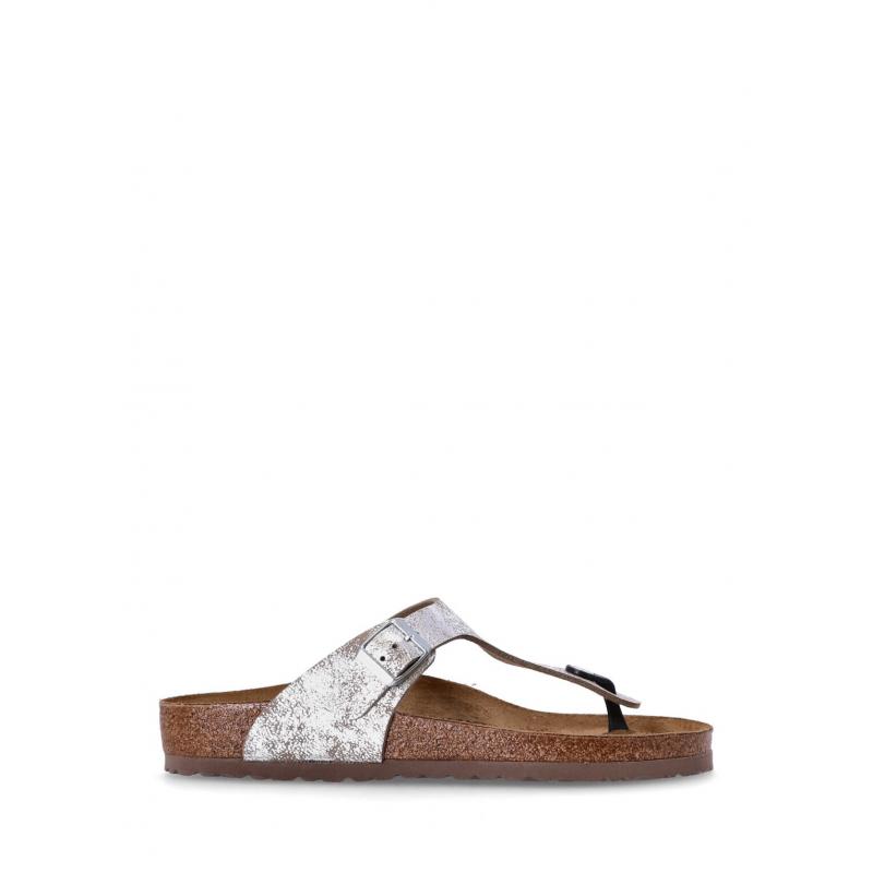 Birkenstock Gizeh Syn Washed Metallic Kadın Terlik (1027002) Gümüş