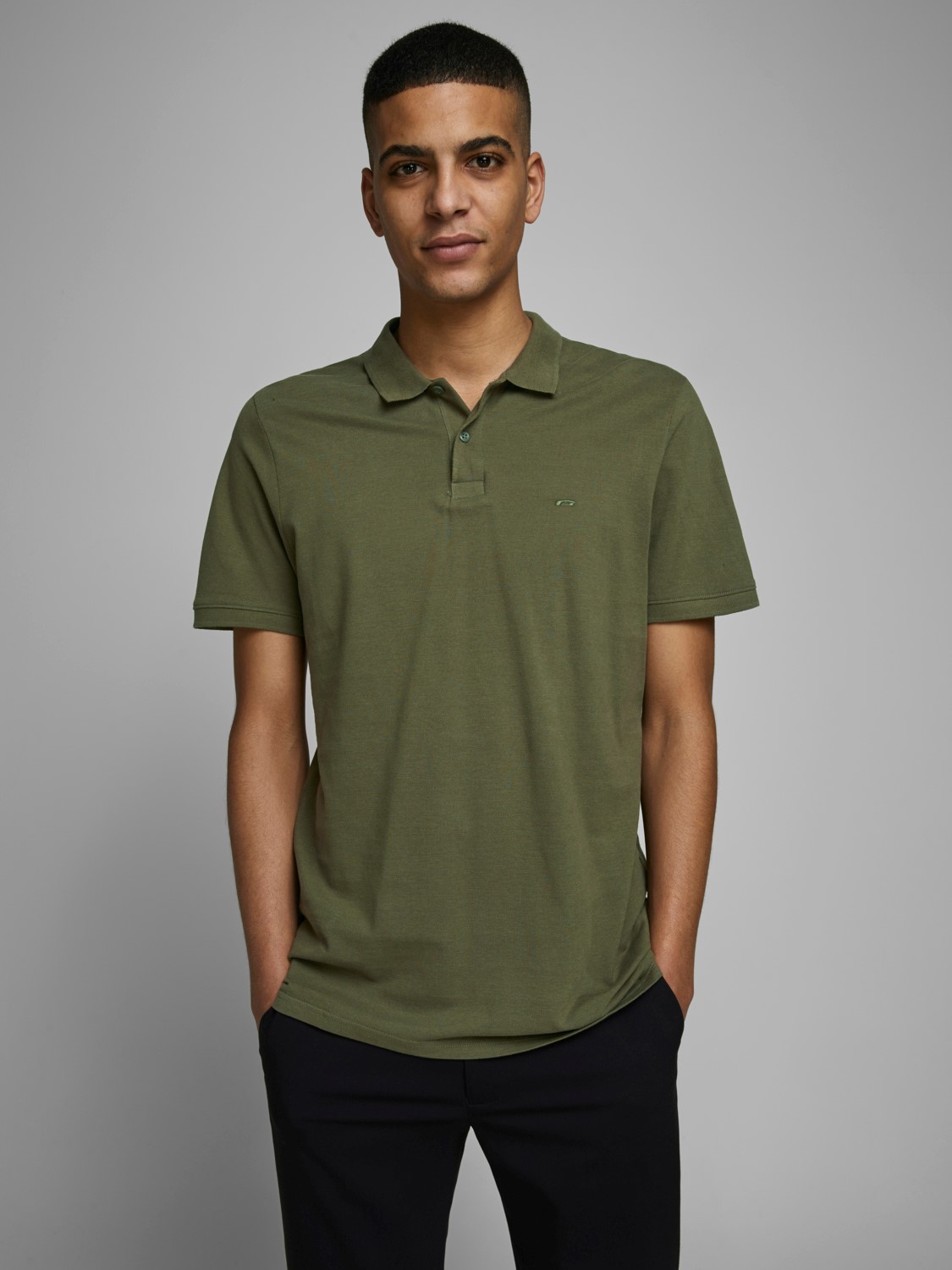 Jack&Jones Jjebasic Erkek Polo Yaka T-shirt (12136516) Haki