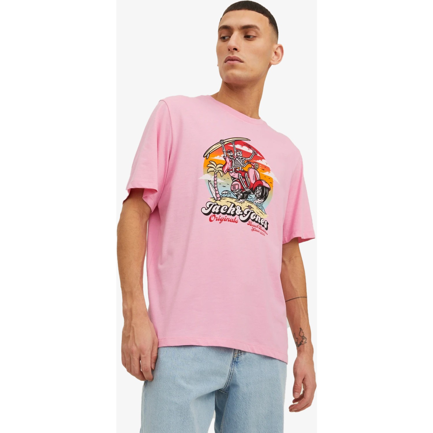 Jack&Jones Jorbeachbone Erkek T-shirt (12234309) Pembe