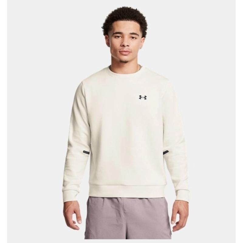 Under Armour Ua Unstoppable Fleece Erkek Sweatshirt (1389351-110) Beyaz