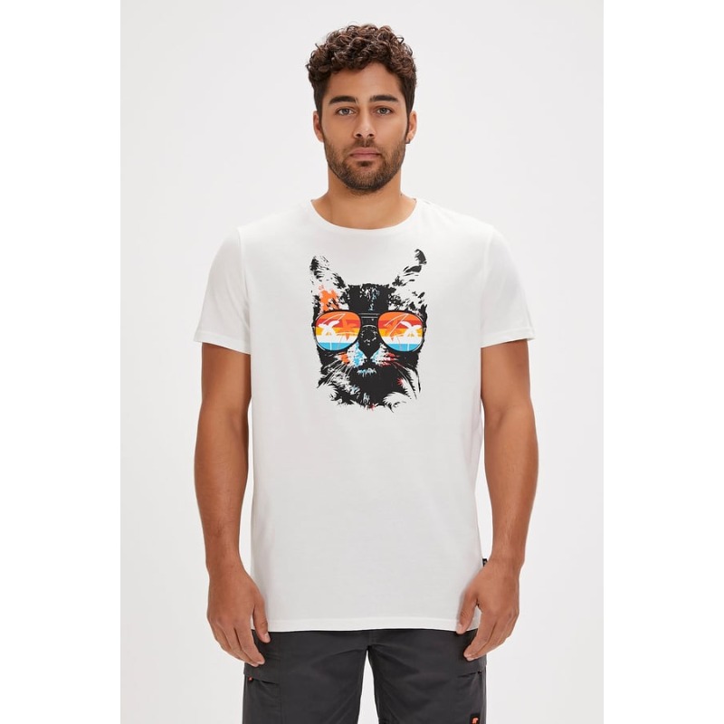 Bad Bear Manx Erkek T-shirt (24.01.07.011) Beyaz