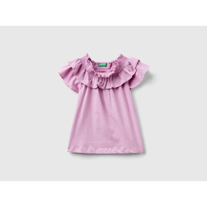 Benetton Kız Çocuk T-shirt (3F4JC10HV-24Y) Mor