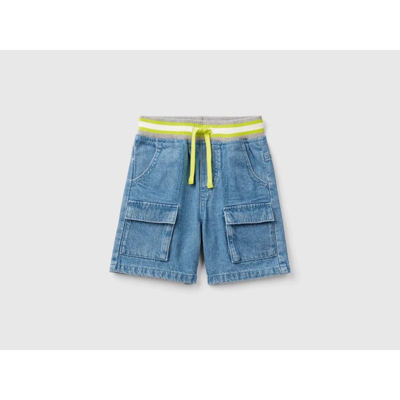  Benetton Erkek Bebek Denim Şort (4AD7G901O-24Y)