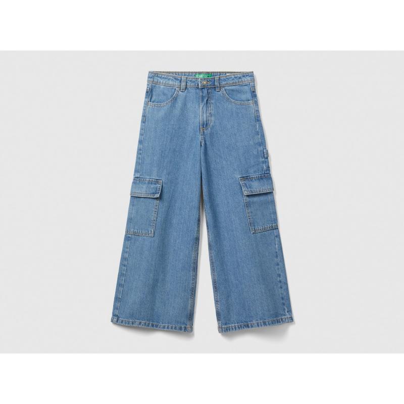  Benetton Kız Çocuk Denim Pantolon (4DW2CE02U-24Y)