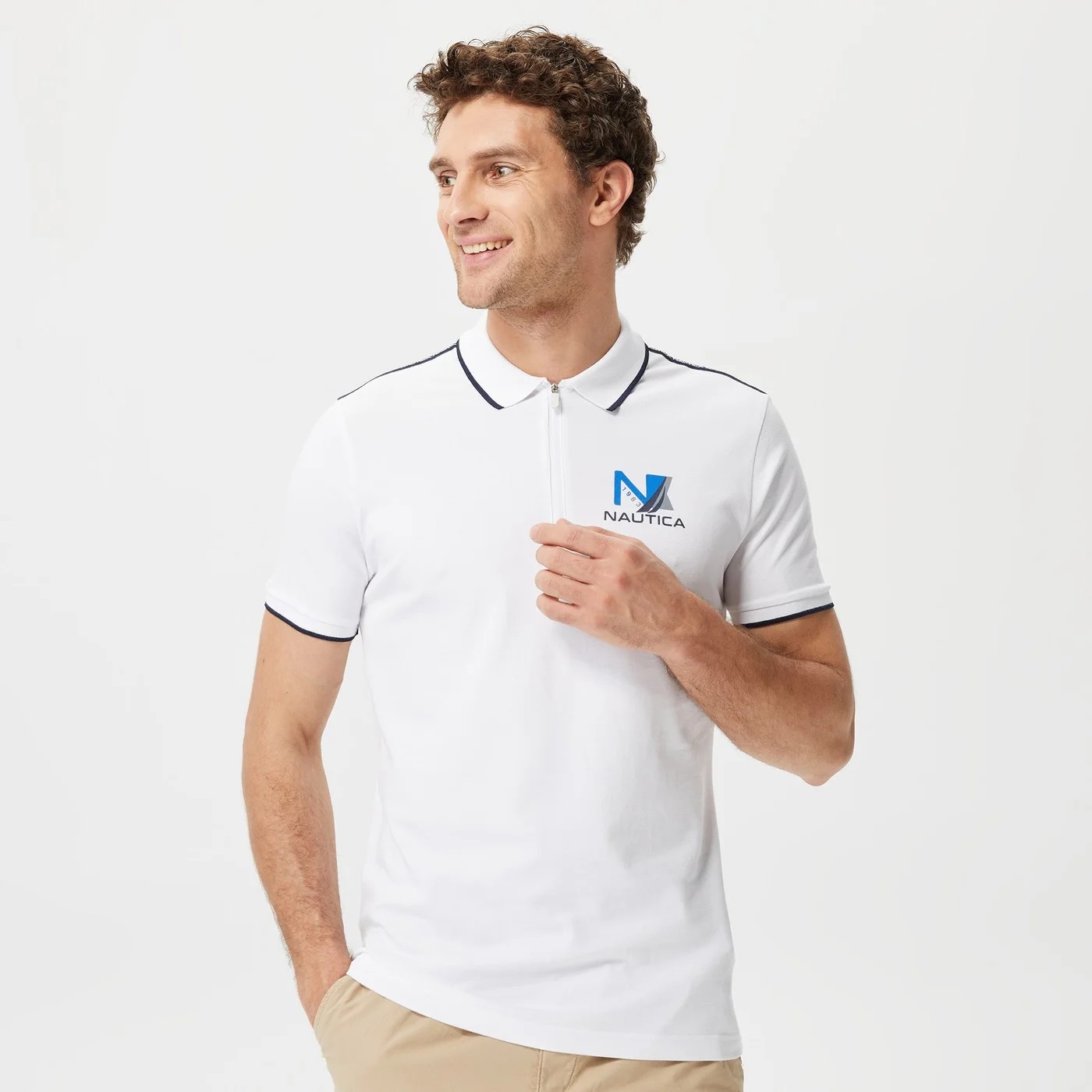 Nautica Erkek Polo Yaka T-shirt (K35427T) Beyaz