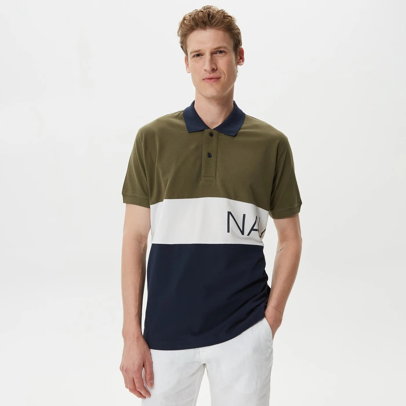 Nautica Erkek Polo Yaka T-shirt (K35504T) Haki