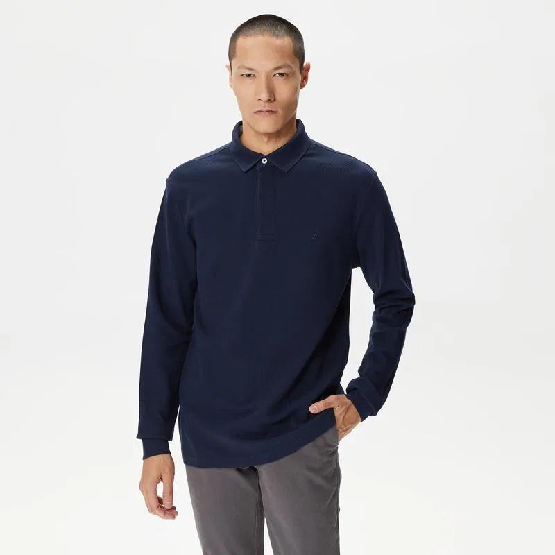 Nautica Erkek Polo Yaka Sweatshirt (K37015T) Lacivert