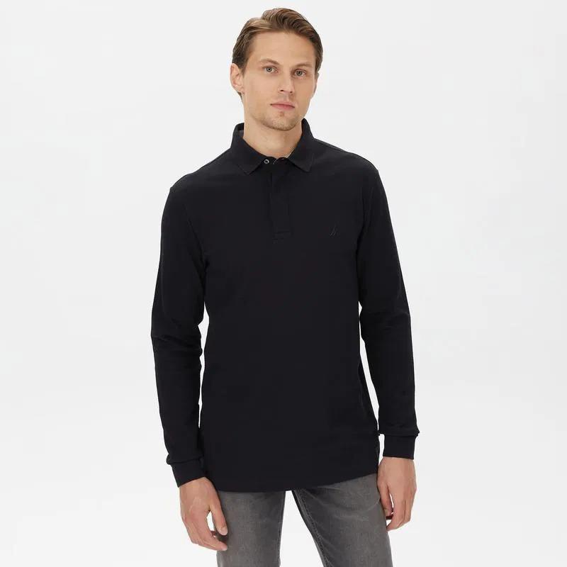 Nautica Erkek Polo Yaka Sweatshirt (K37015T) Siyah