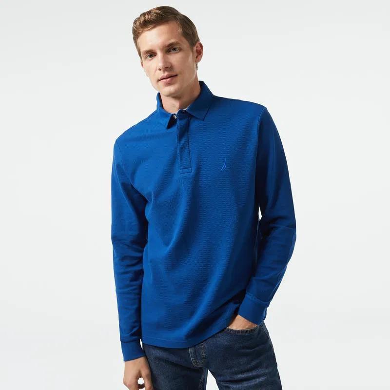 Nautica Erkek Polo Yaka Sweatshirt (K37015T) Mavi