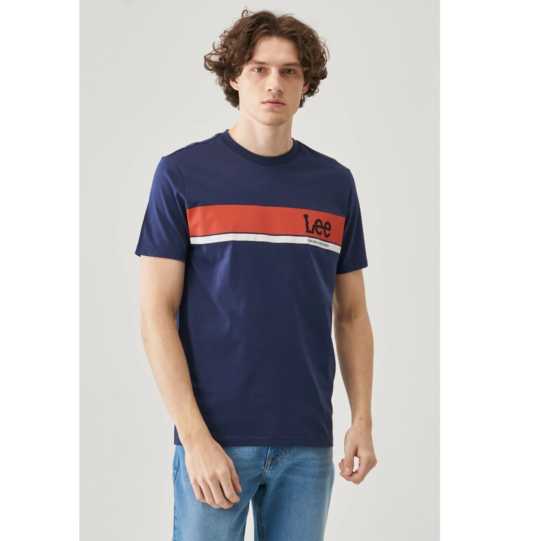 Lee Logo Erkek T-shirt (L211918410) Lacivert