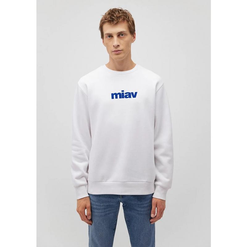 Mavi Miav Baskılı Erkek Sweatshirt (M0610925-620) Beyaz