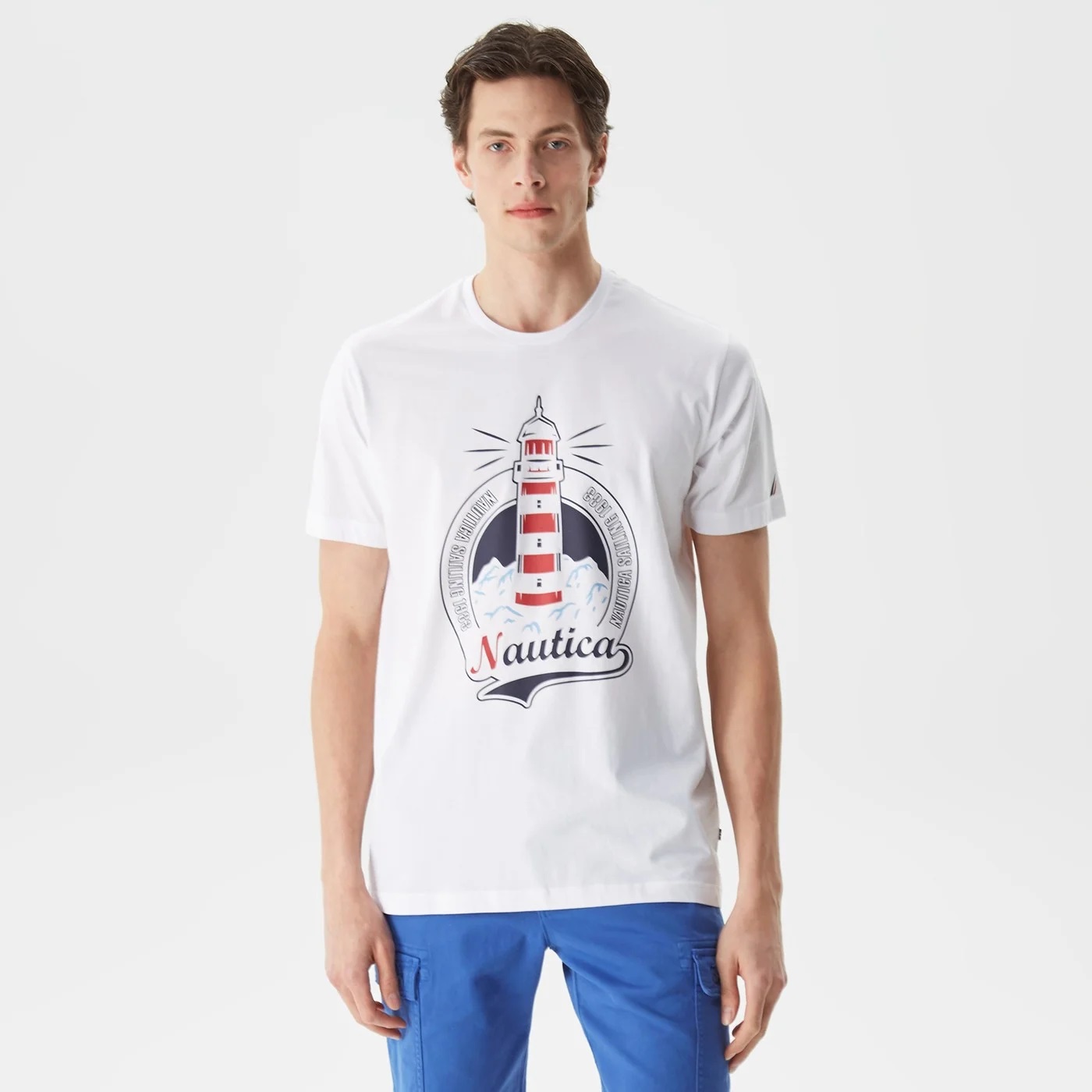 Nautica Erkek T-shirt (V35531T) Beyaz