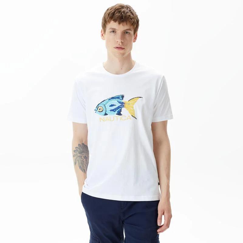 Nautica Erkek T-shirt (V45210T) Beyaz