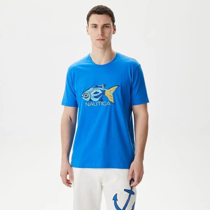 Nautica Erkek T-shirt (V45210T) Mavi