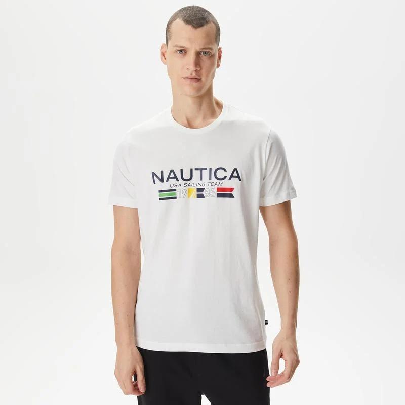 Nautica Erkek T-shirt (V45216T) Beyaz