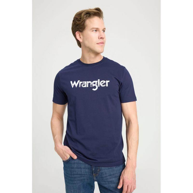 Wrangler Logo Erkek T-shirt (W211922410) Lacivert