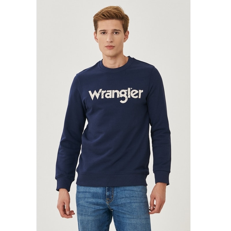 Wrangler Regular Fit Normal Kesim Erkek Lacivert Sweatshirt (W212025410) Lacivert