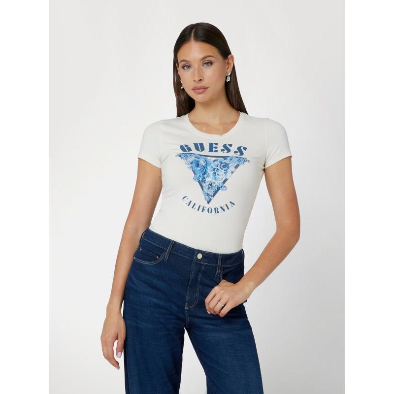 Guess Kadın T-shirt W4BI19J1314 (W4BI19J1314) Beyaz