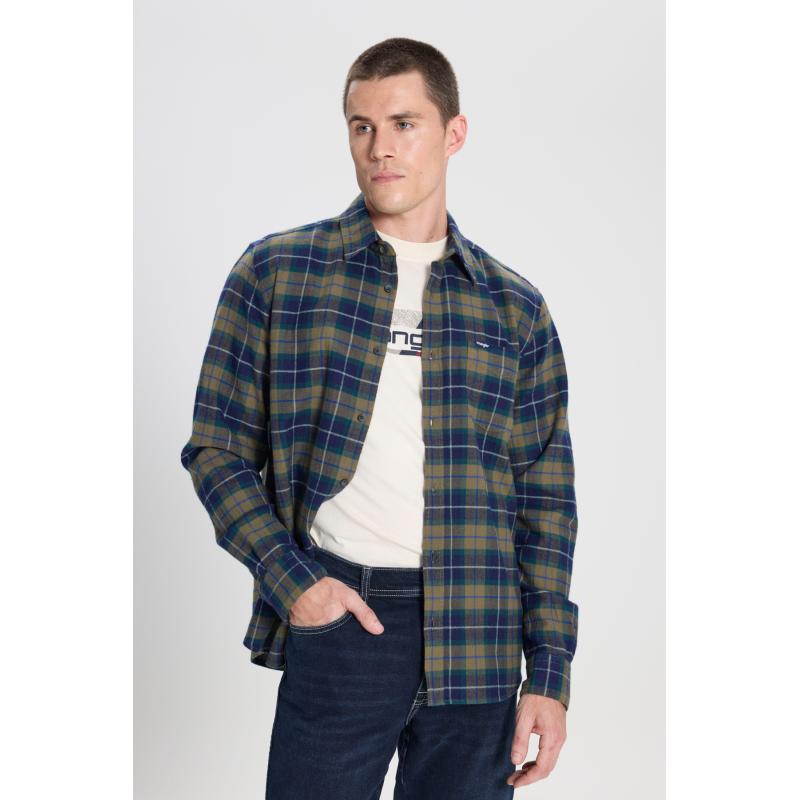 Wrangler Flanel Erkek Gömlek (W5646722359) Yeşil