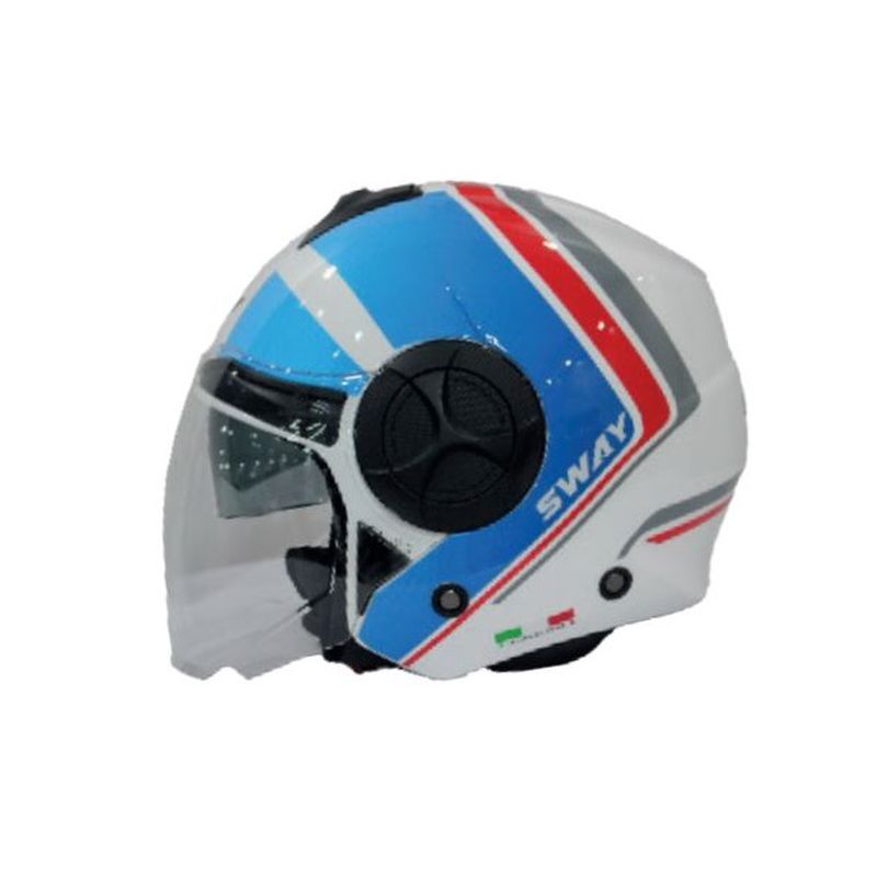 Sway 737 Double White Blue Red L Beden Kask 